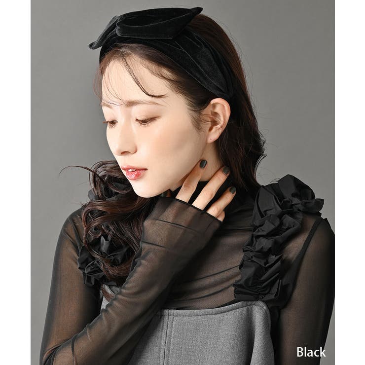 ベロアカチューシャ ワイヤー入りリボン アレンジ | VINGTAINE | 詳細画像2 