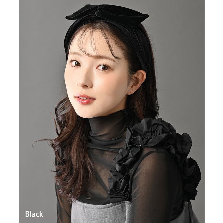 ベロアカチューシャ ワイヤー入りリボン アレンジ[品番：VTNA0005007