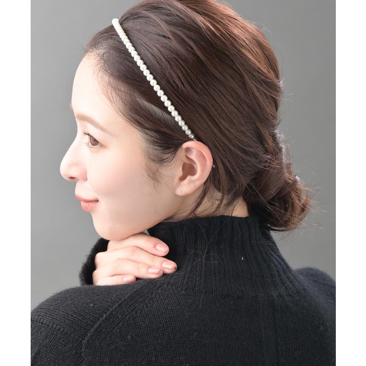 パールカチューシャ2本セット パーティー ヘッドアクセ[品番