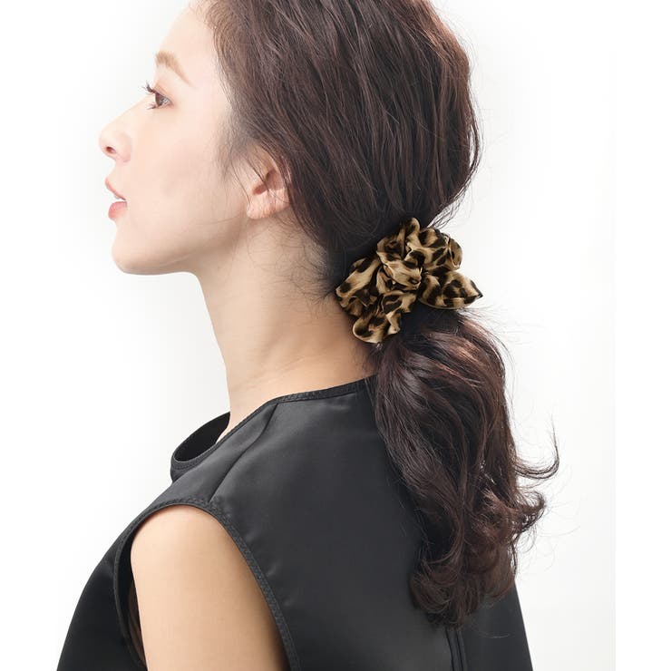 レオパード柄シュシュ ベージュ ブラウン | VINGTAINE | 詳細画像5 