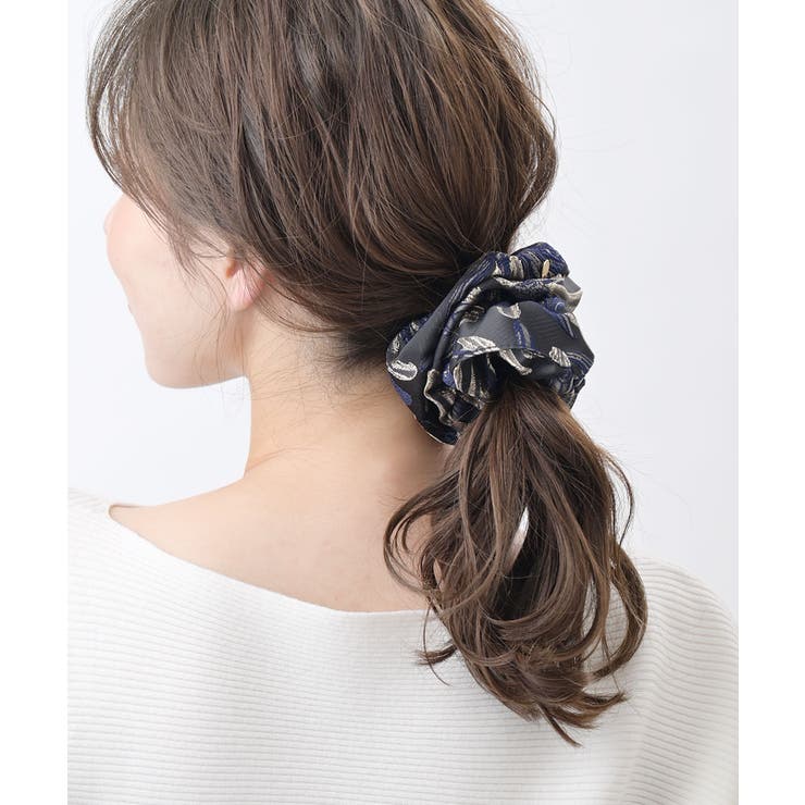 花柄刺繍シュシュ ボリューム 大柄 | VINGTAINE | 詳細画像7 