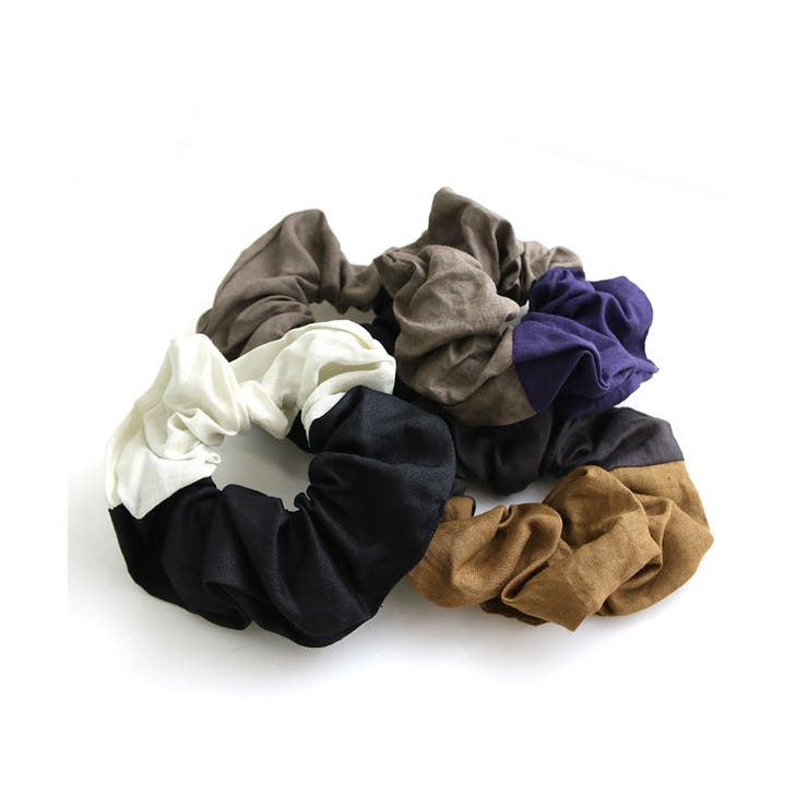 バイカラーシュシュ ビッグ 大きめ | VINGTAINE | 詳細画像7 