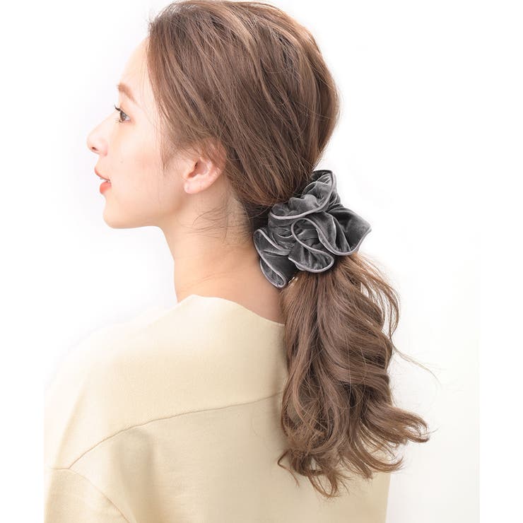 グレー | シュシュ ベロア パイピング | VINGTAINE