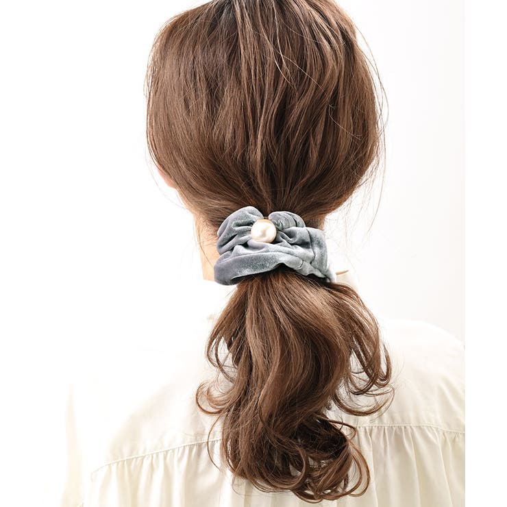 シュシュ ベロア 一粒パール付き | VINGTAINE | 詳細画像5 