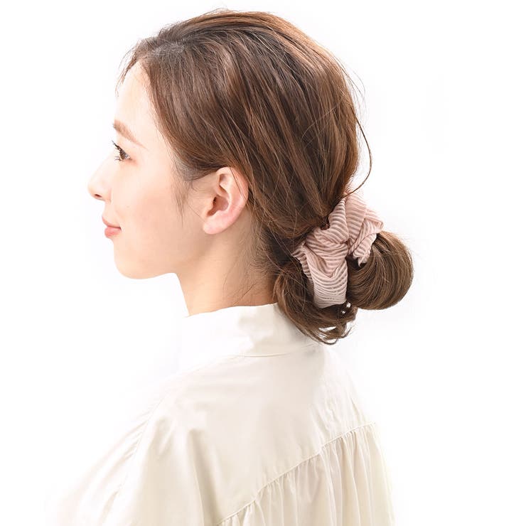 ベージュ | シュシュ ストライプ 柄 | VINGTAINE