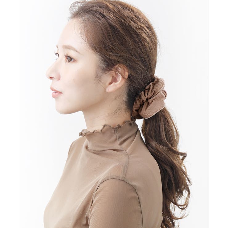 ベージュ | シュシュ ボリューム 無地 | VINGTAINE