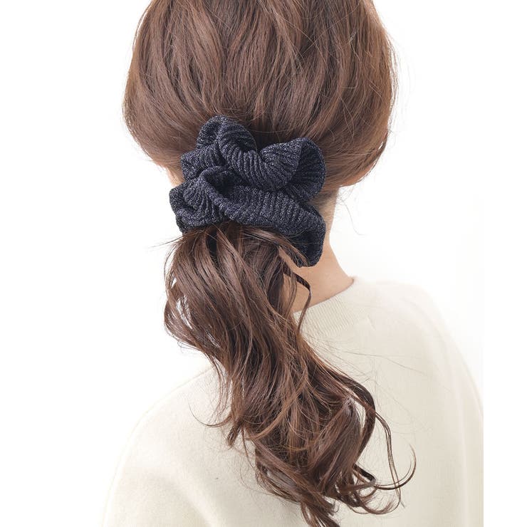 ネイビー | シュシュ ラメ グリッター | VINGTAINE