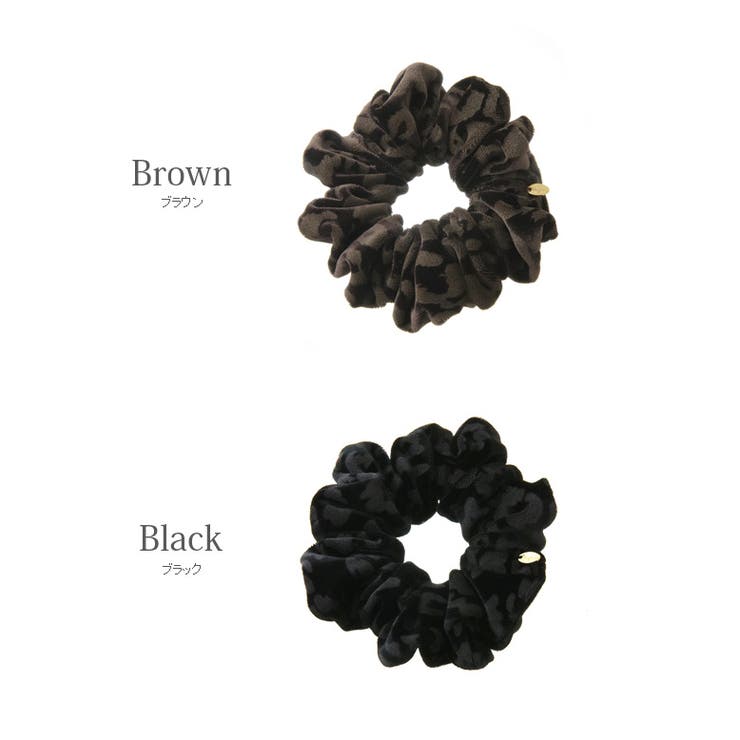 ブラック | シュシュ レオパード 豹柄 | VINGTAINE