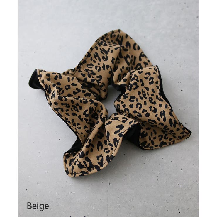 スクエアシュシュ レオパード柄 ベロア | VINGTAINE | 詳細画像5 