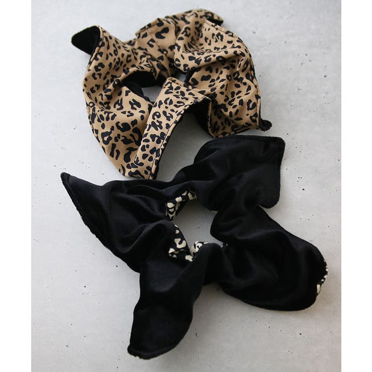 スクエアシュシュ レオパード柄 ベロア | VINGTAINE | 詳細画像8 