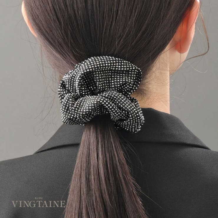 スタッズシュシュヘアゴム 大人 上品[品番：VTNA0005091