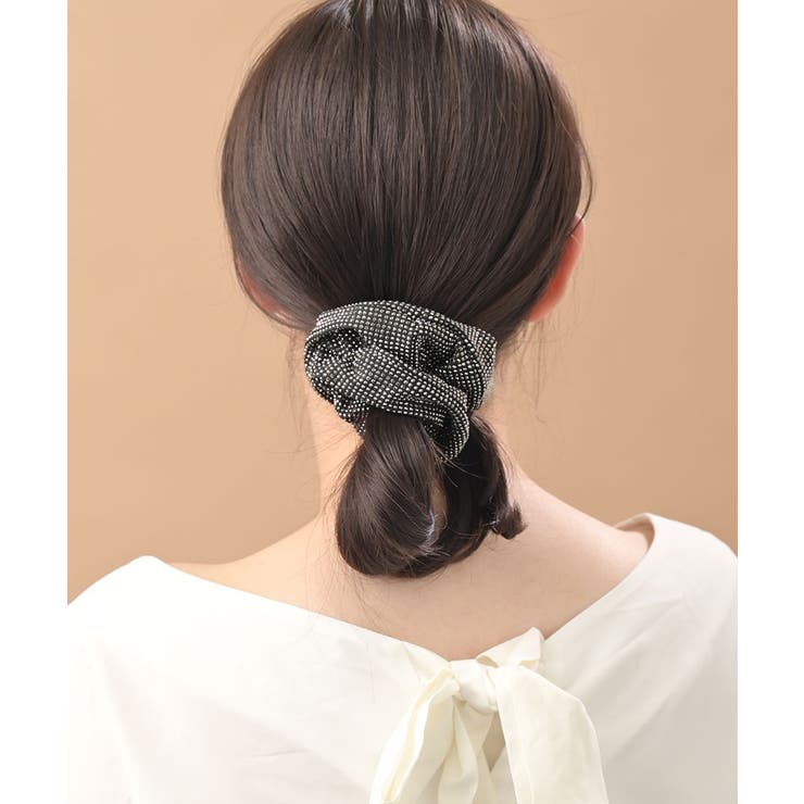 スタッズシュシュヘアゴム 大人 上品[品番：VTNA0005091