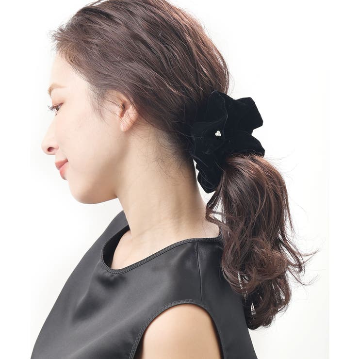 ストーン付きベロアシュシュ シンプル オフィス | VINGTAINE | 詳細画像4 