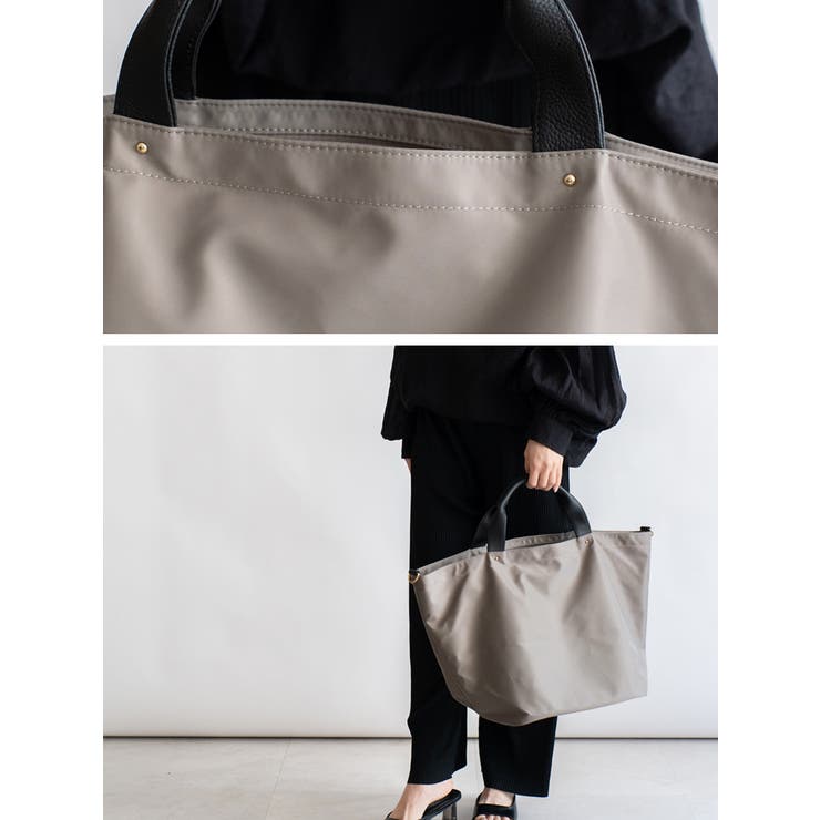 本革ハンドル2wayビッグナイロントートバッグ | Vita Felice | 詳細画像12 