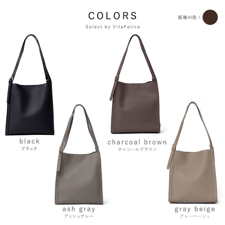 本牛革ベルトハンドルスクエアショルダーバッグ | Vita Felice | 詳細画像22 