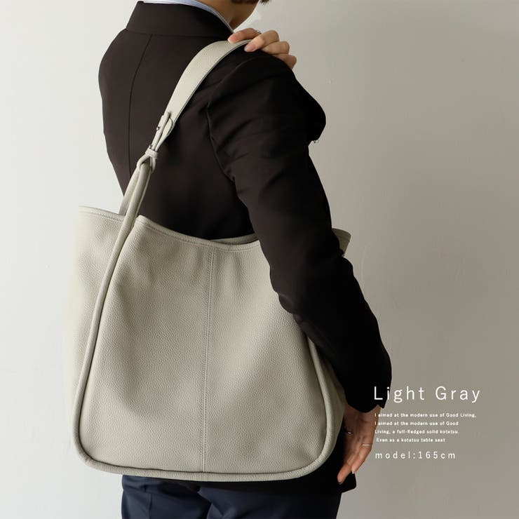 ライトグレー | 本牛革ワンハンドルトートバッグ | Vita Felice