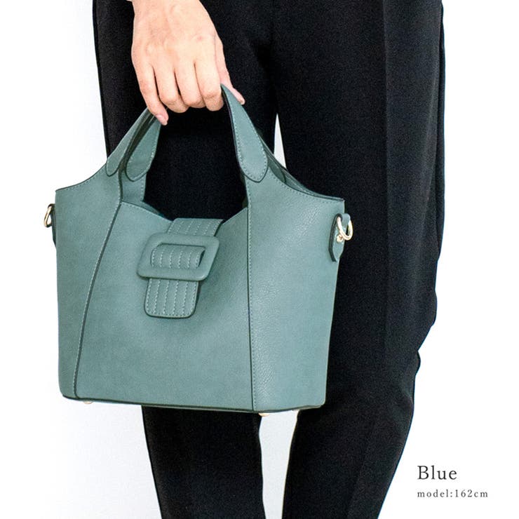 ブルー | 3スペースポシェット付き2wayトートバッグ | Vita Felice