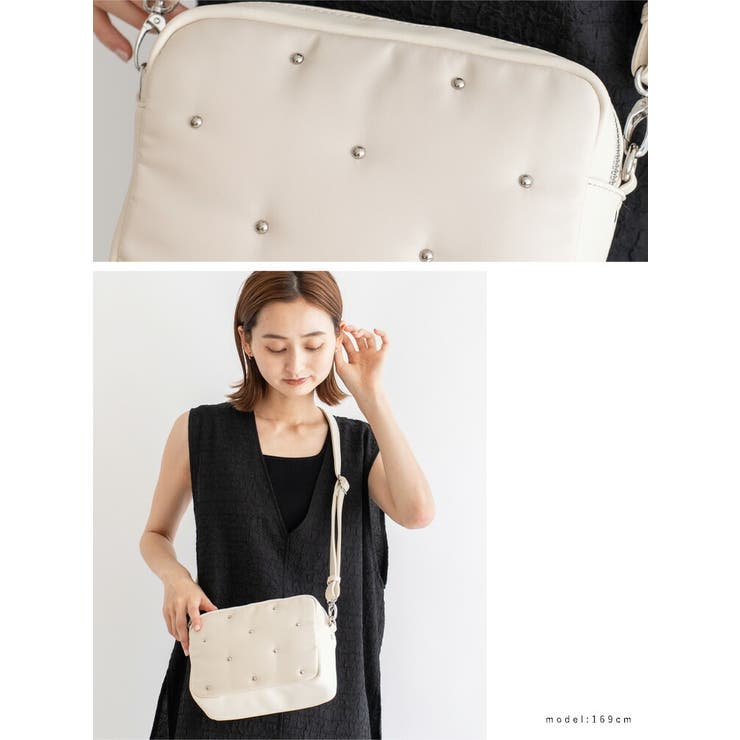 【もか♪】パール スタッズ ショルダー バッグ スタッズ付ショルダーBAG|ems excite | RETRO GIRL ONLINE STORE