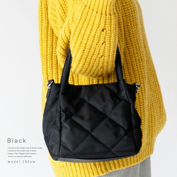 ブラック | キルティング2wayミニトートバッグ | Vita Felice