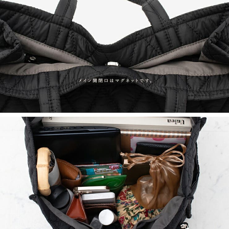 ポーチ付きキルティングビッグトートバッグ | Vita Felice | 詳細画像14 