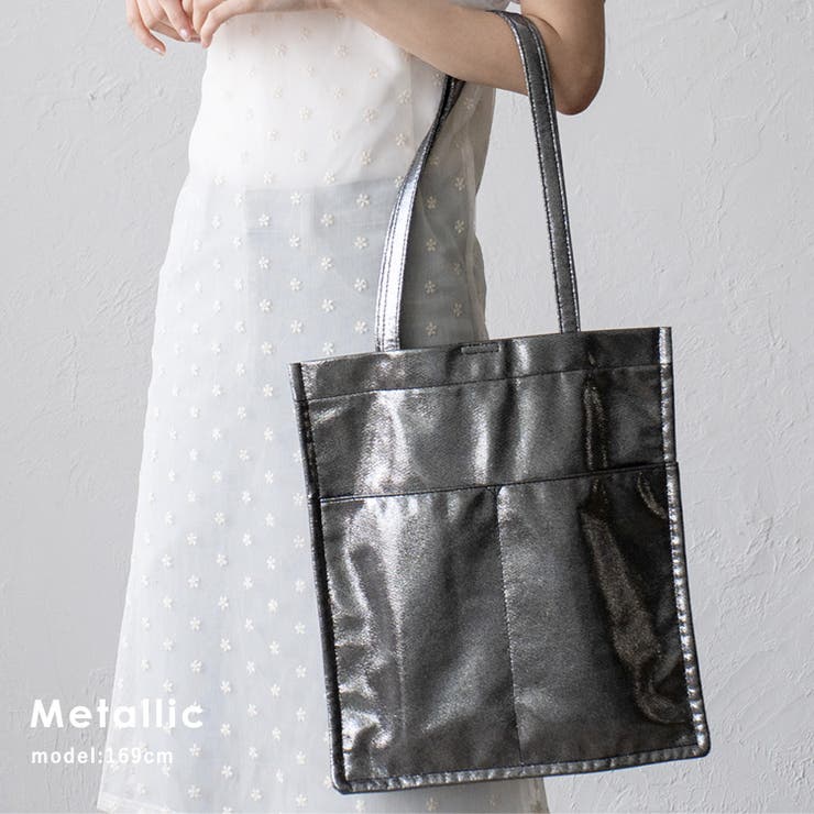 メタリック | 縦型グリッタートートバッグ | Vita Felice