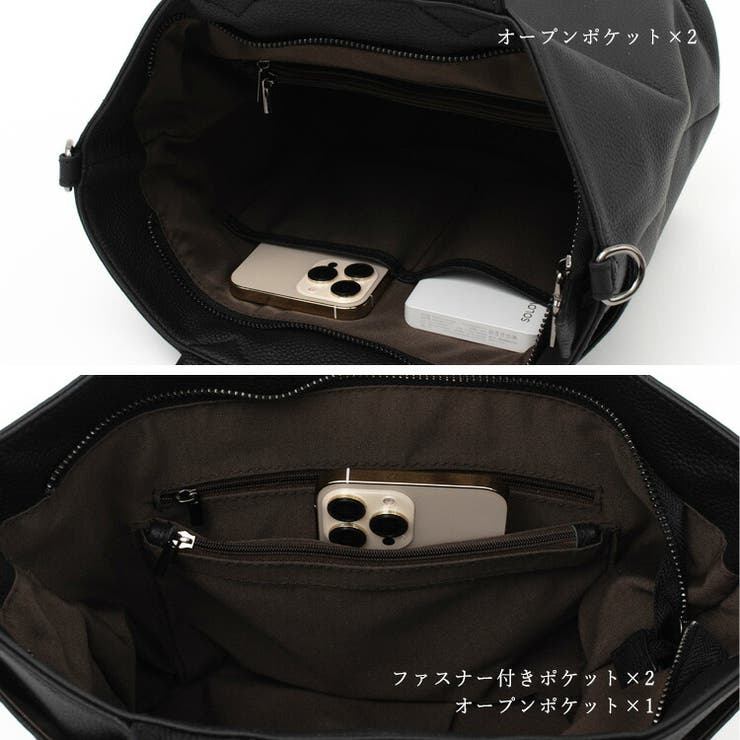 フロントポケット本革2wayトートバッグ[品番：VI000007303]｜Vita