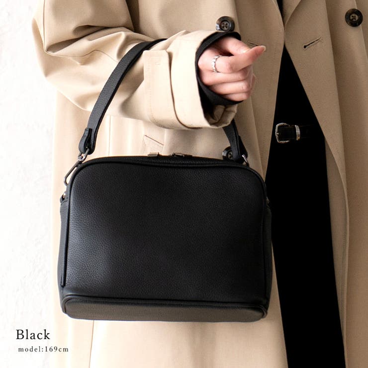 ブラック | 本革 スクエア2ハンドルバッグ | Vita Felice