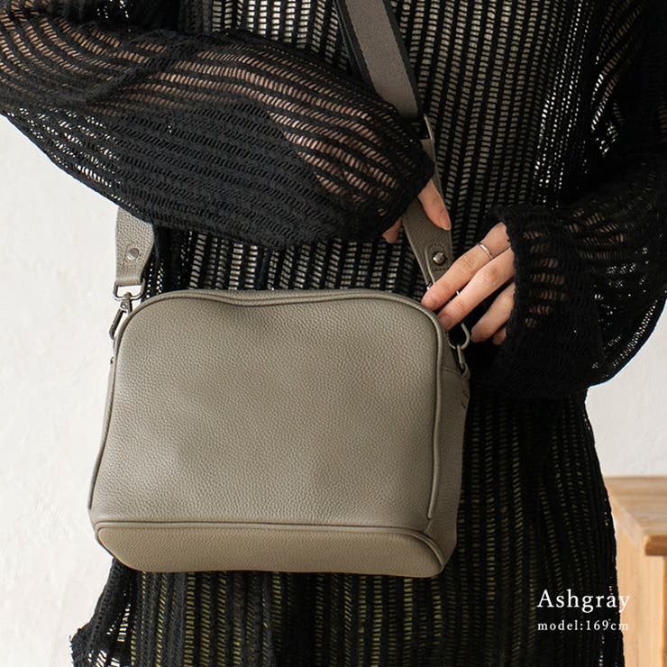 アッシュグレー | 本革 スクエア2ハンドルバッグ | Vita Felice