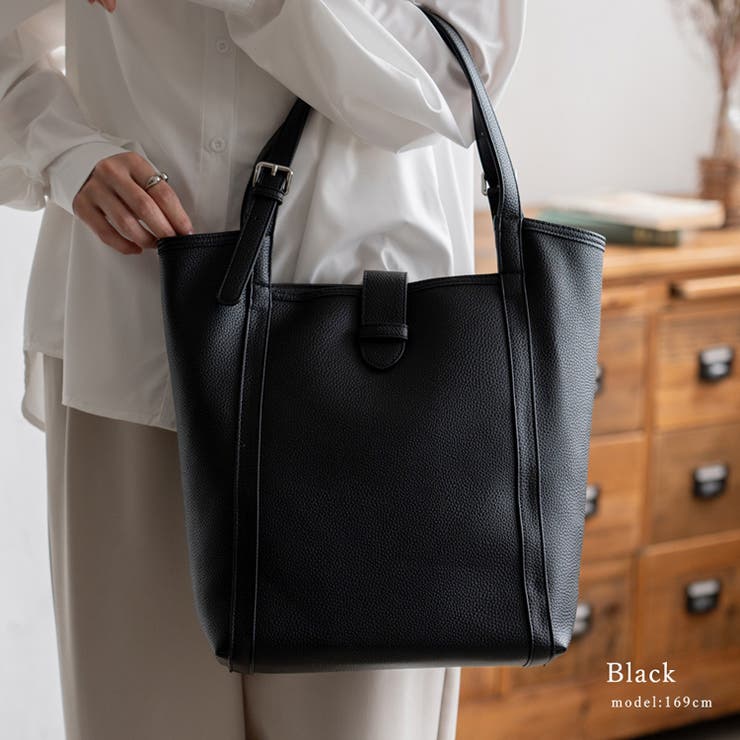 ブラック | 縦長ハンドバッグバイカラー | Vita Felice