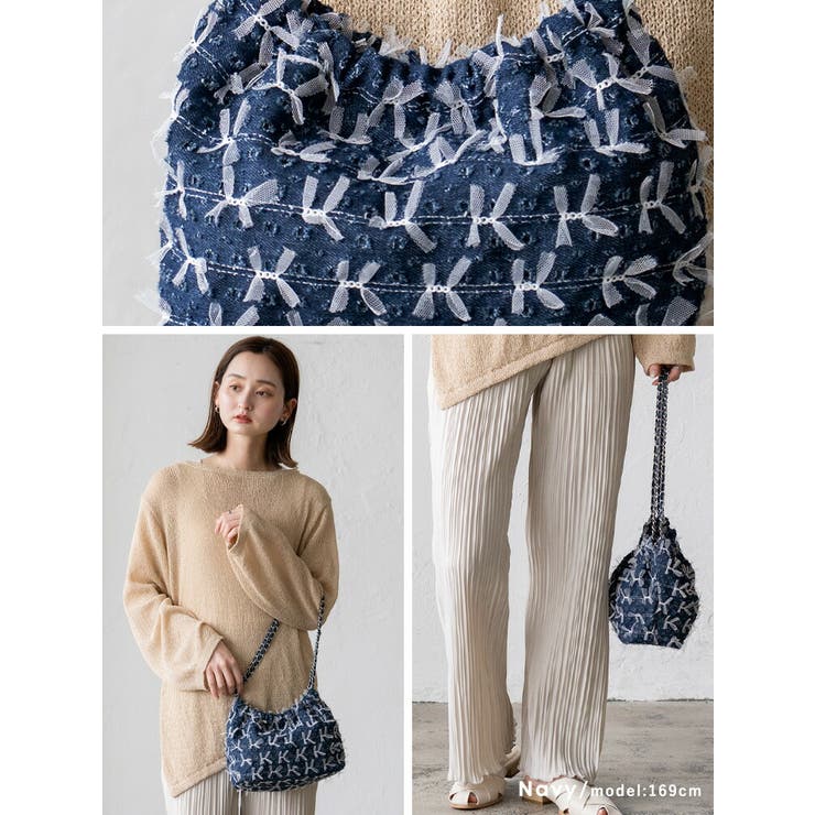 デニムリボンバッグ[品番：VI000007412]｜Vita Felice（ヴィタ