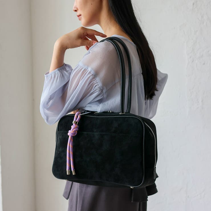 スエードタッチスクエアボストン（チャーム付き） | Vita Felice | 詳細画像6 