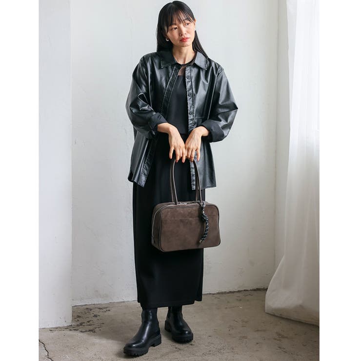 スエードタッチスクエアボストン（チャーム付き） | Vita Felice | 詳細画像8 