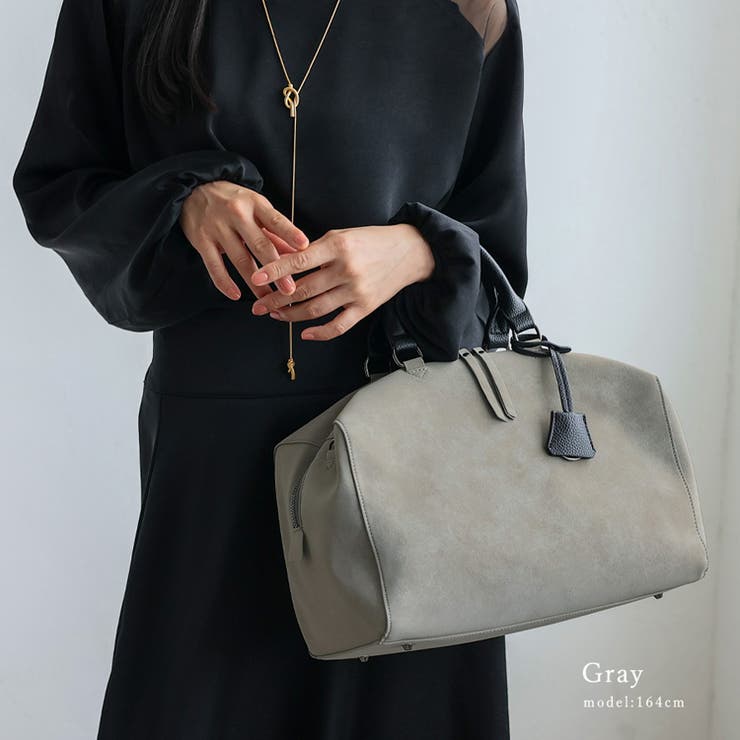 グレー | スエードタッチ2wayボストンバッグ | Vita Felice