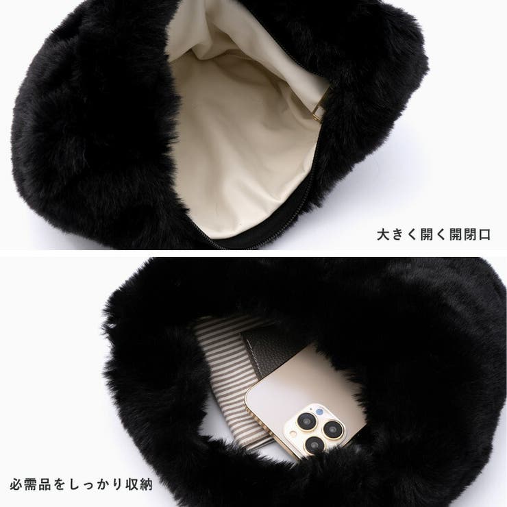 ワンハンドルフェイクファーハンドバッグ | Vita Felice | 詳細画像8 