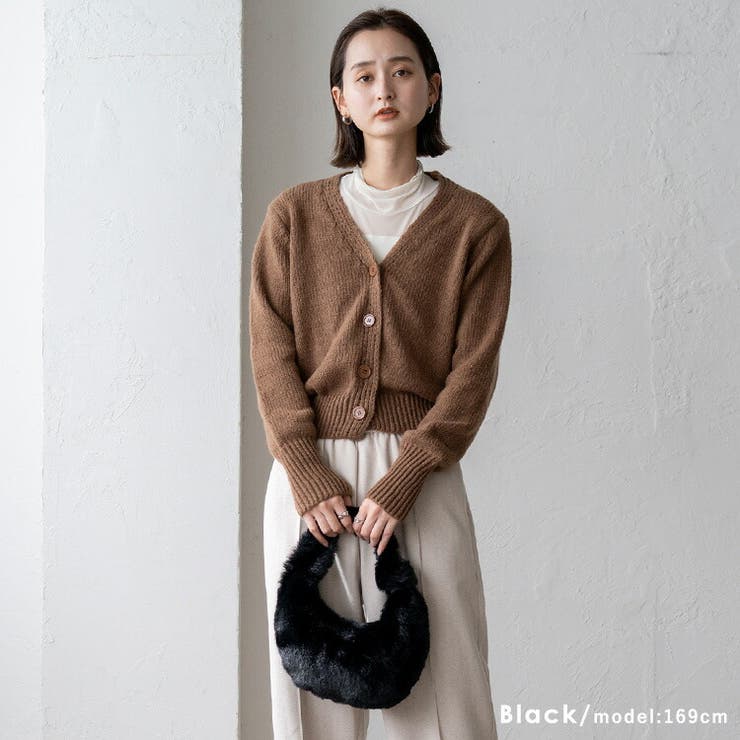 ワンハンドルフェイクファーハンドバッグ | Vita Felice | 詳細画像9 