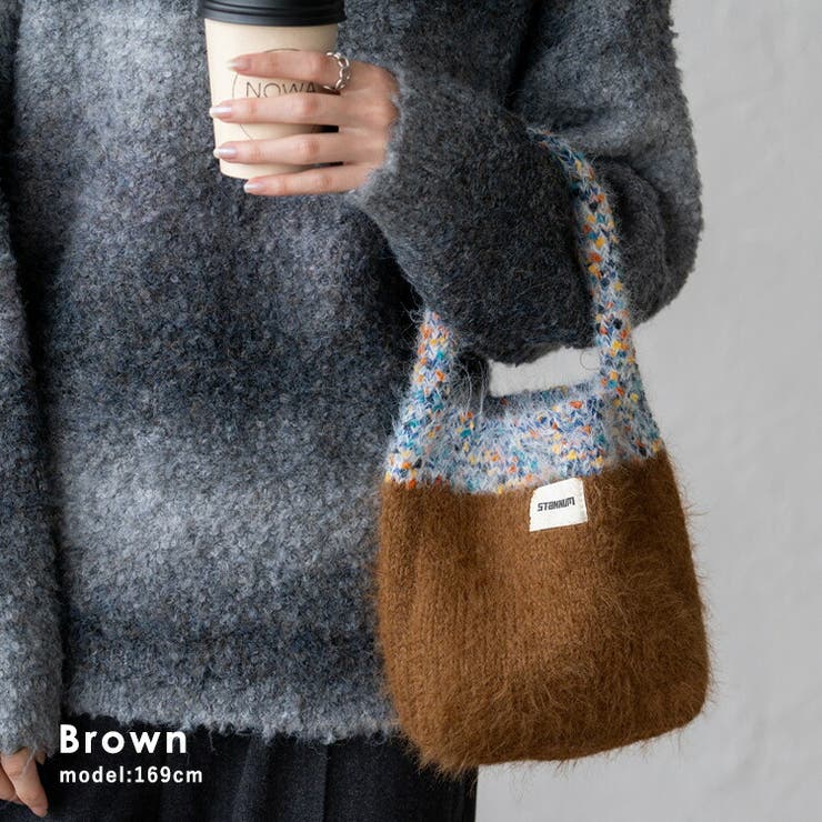 ブラウン | ワンハンドルシャギーミニバッグ | Vita Felice