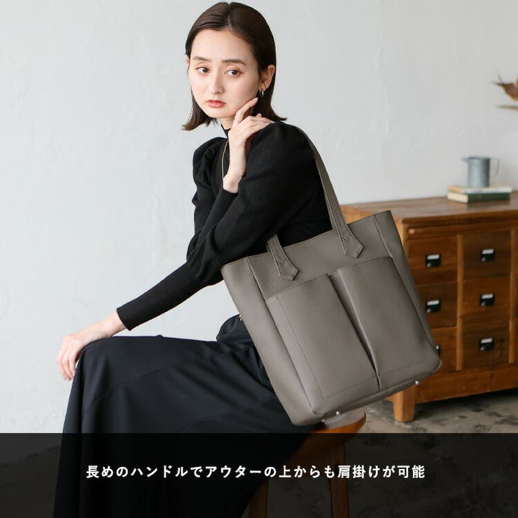 フロントポケット本革トートバッグ | Vita Felice | 詳細画像3 