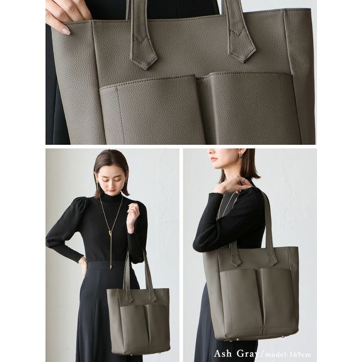 フロントポケット本革トートバッグ | Vita Felice | 詳細画像12 