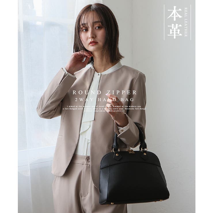 ラウンドファスナー本革2wayハンドバッグ | Vita Felice | 詳細画像2 