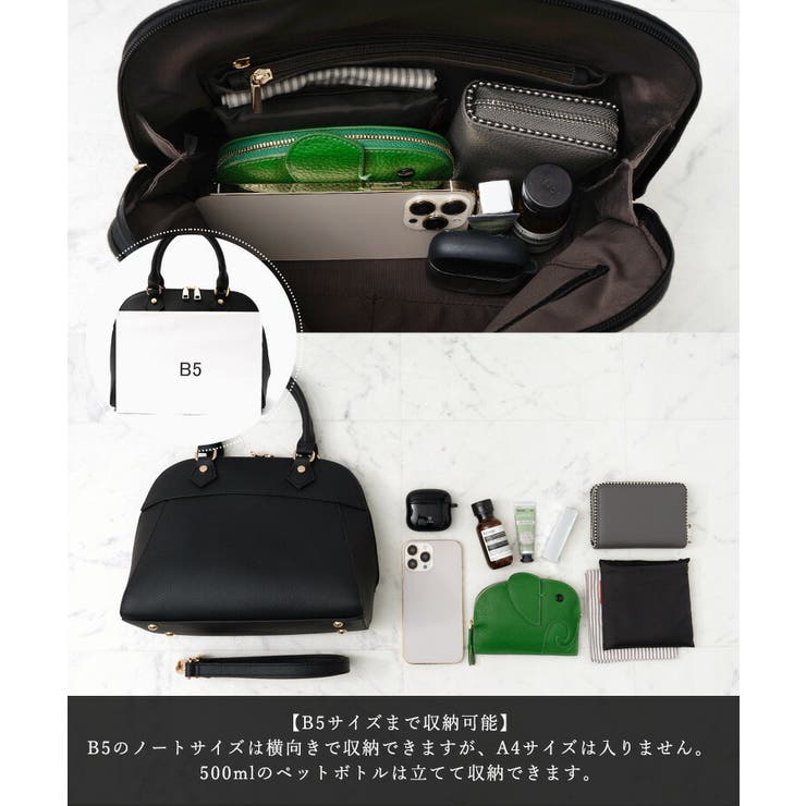 ラウンドファスナー本革2wayハンドバッグ | Vita Felice | 詳細画像6 