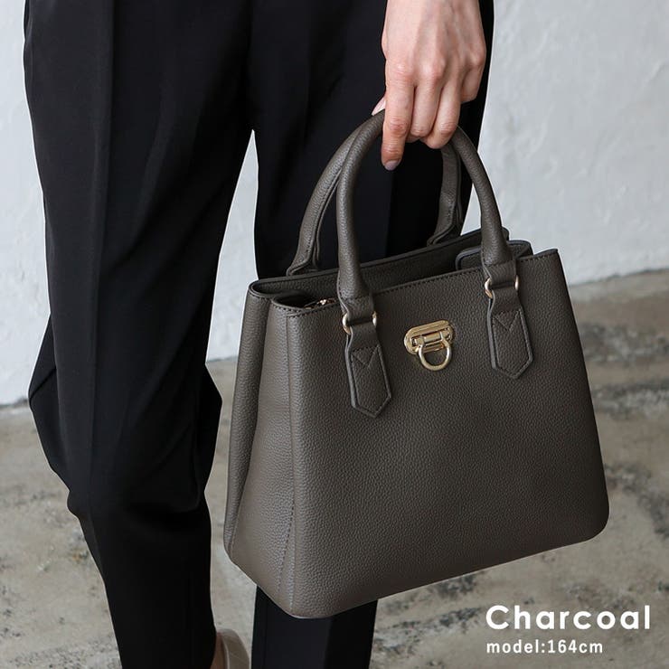 チャコール | 3スペース2wayトートバッグ | Vita Felice