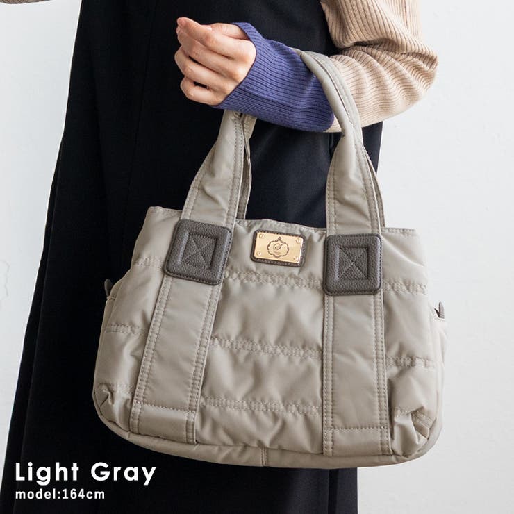 ライトグレー | キルティングトートバッグ M | Vita Felice