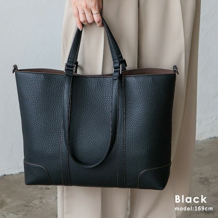 ブラック | ダブルハンドル3wayトートバッグ | Vita Felice