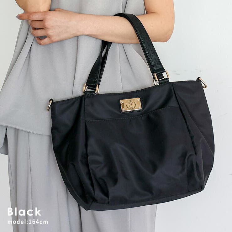 ブラック | ナイロン2wayトートバッグ | Vita Felice
