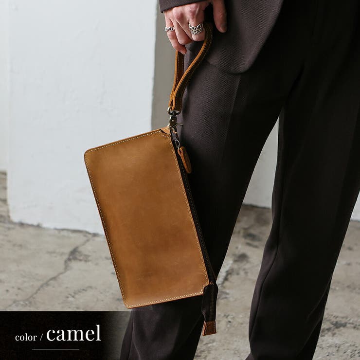 キャメル | 本革セカンドバッグ | Vita Felice