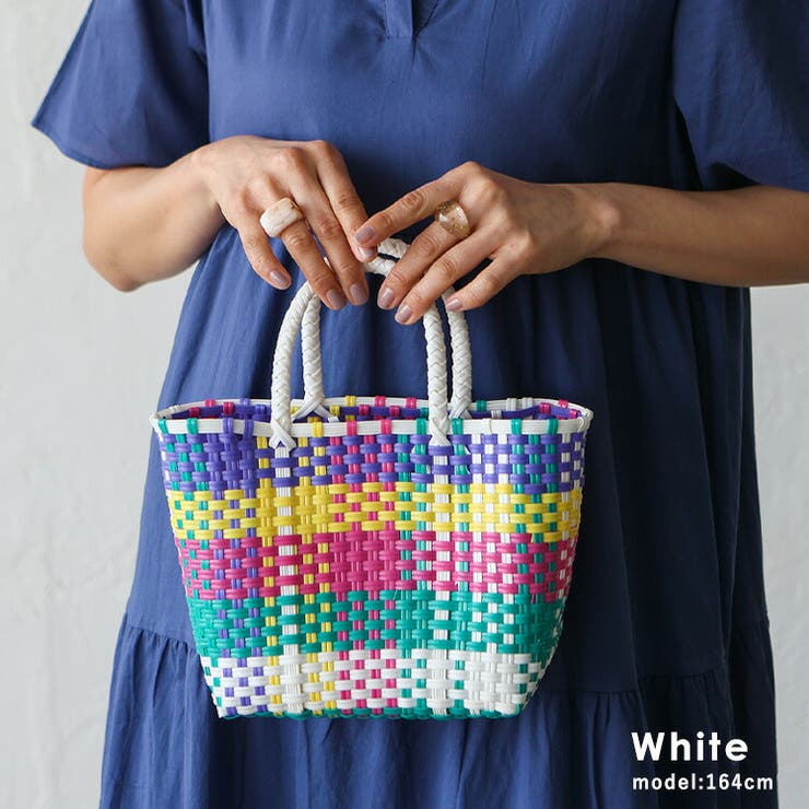 ホワイト | カラフルメルカドミニバッグ | Vita Felice