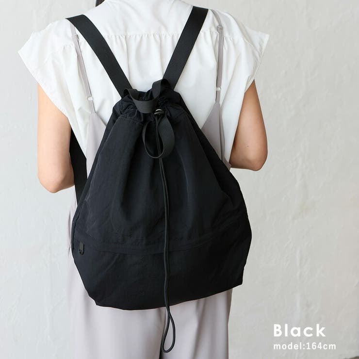 ブラック | 2wayナイロンナップサック | Vita Felice