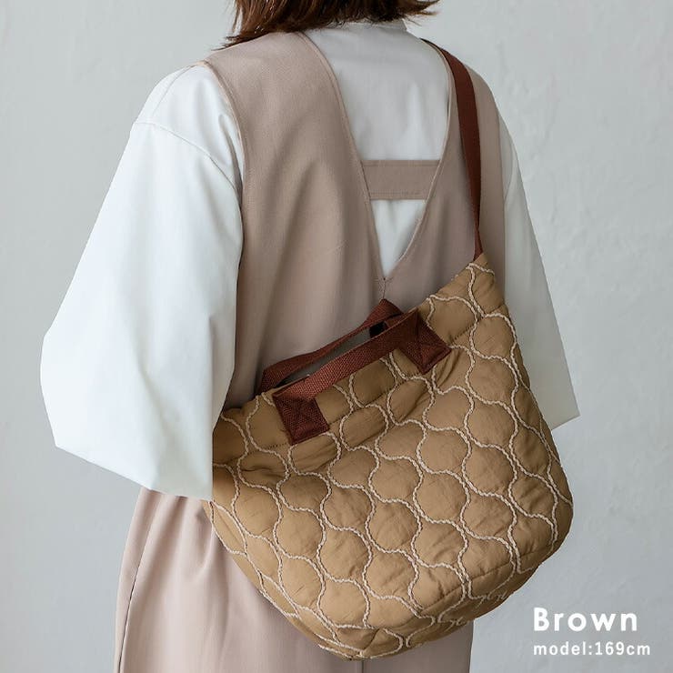 ブラウン | キルティング2wayトートバッグ | Vita Felice