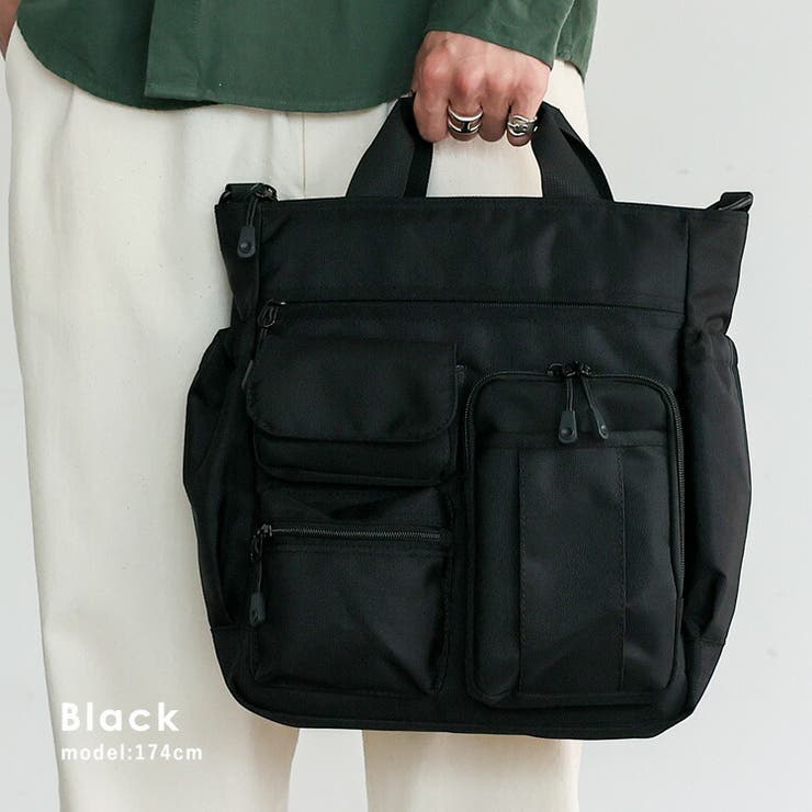ブラック | 2wayスクエアユーティリティバッグ | Vita Felice