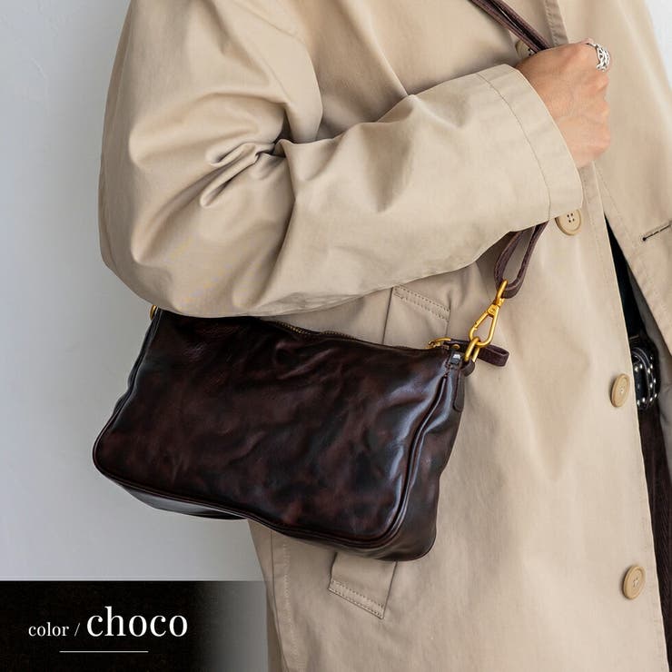 チョコ | ヴィンテージレザー2wayミニショルダー | Vita Felice